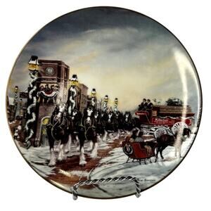Budweiser Clydesdales Collector Plate 1992 The Perfect Christmas Numbered 13385